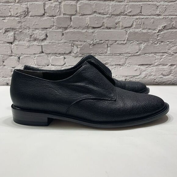 ROBERT CLERGERIE Women’s Black Slip on Leather Loafer Shoe 36.5 Made In France - Picture 4 of 16